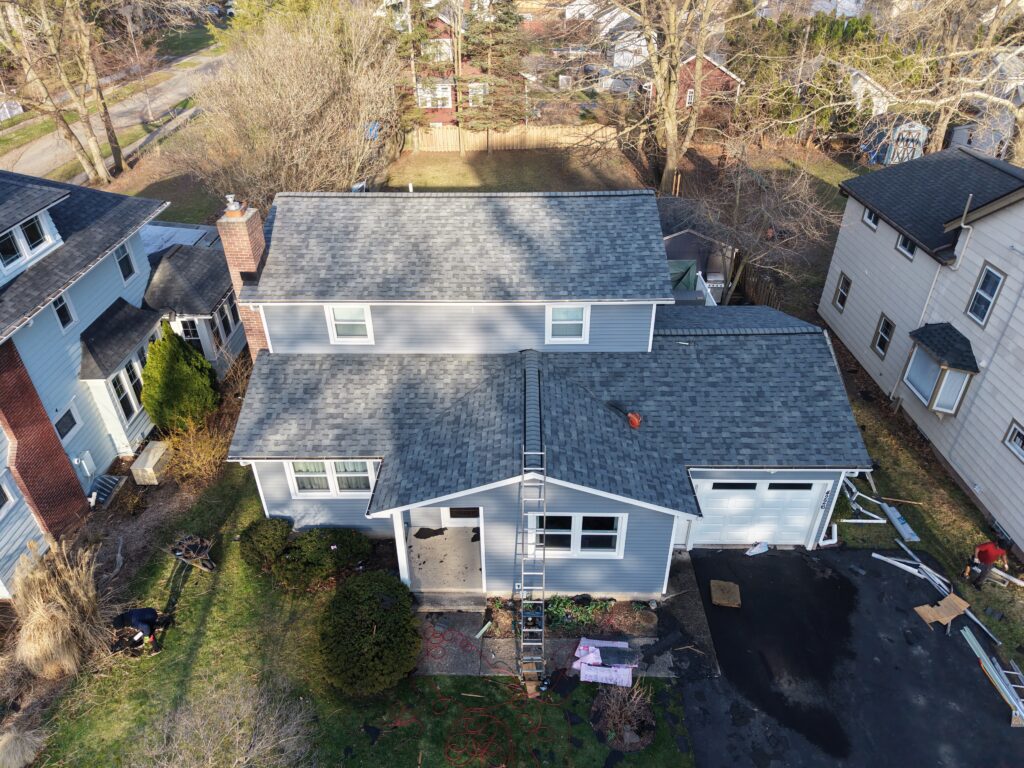 Estate Gray shingles residential home