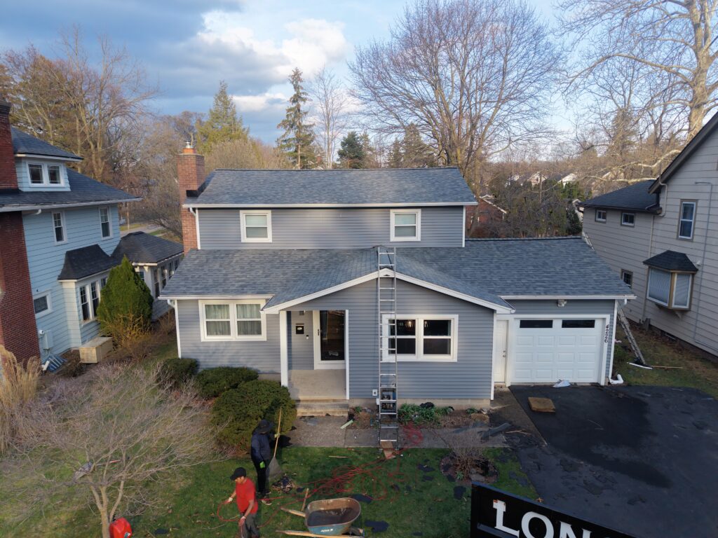 Estate Gray shingles residential home